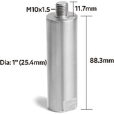 1" Post for Wood Lathe Tool Rest with 4" Total Length Including Thread, M10X1.5 Thread
